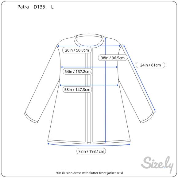 illusion dress tank tiered flutter front jacket purple blue green - Picture 4 of 16